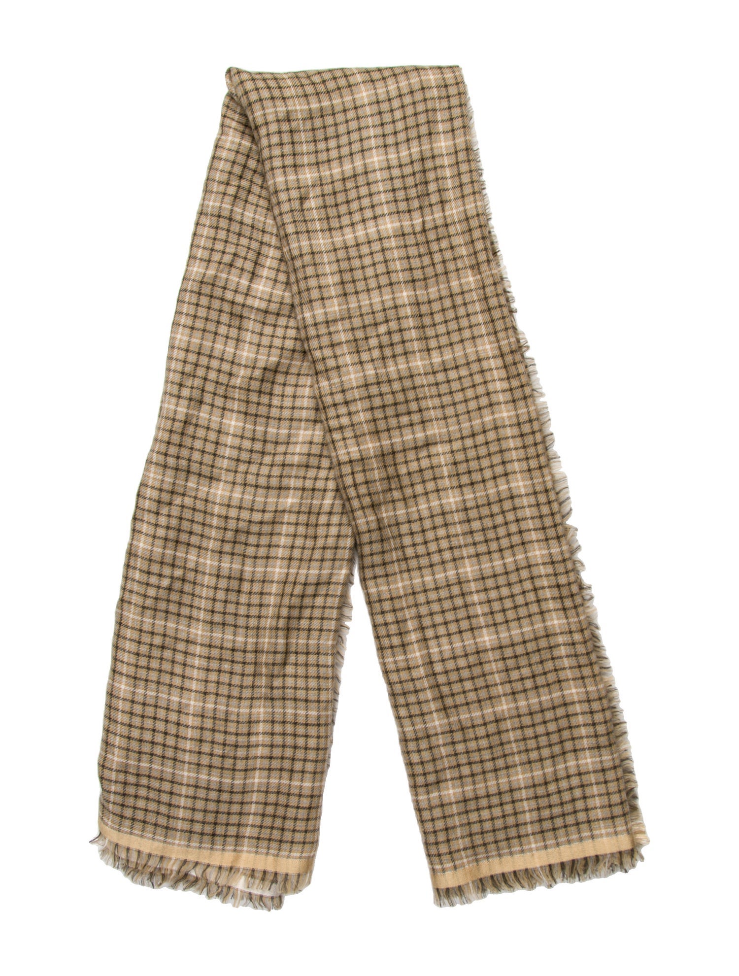 Loro Piana Cashmere Plaid Print Scarf