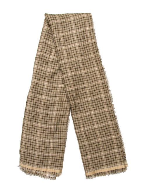 Loro Piana Cashmere Plaid Print Scarf