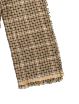 Loro Piana Cashmere Plaid Print Scarf