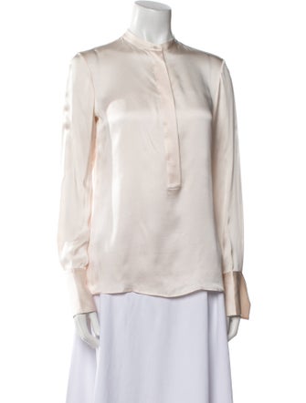 Loro Piana Silk Mock Neck Blouse
