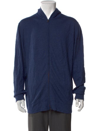 Loro Piana Silk Mock Neck Cardigan