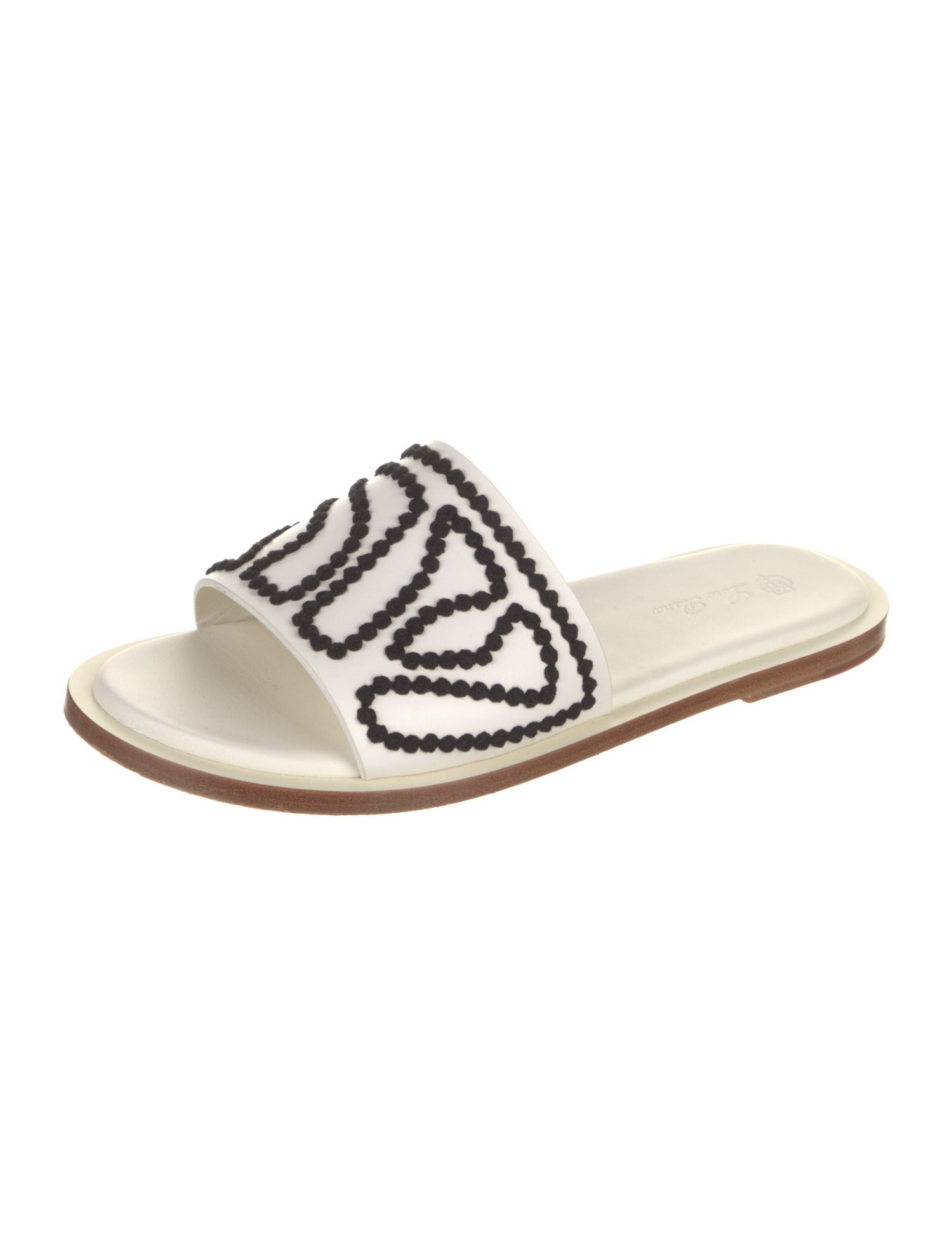 Loro Piana Leather Printed Slides