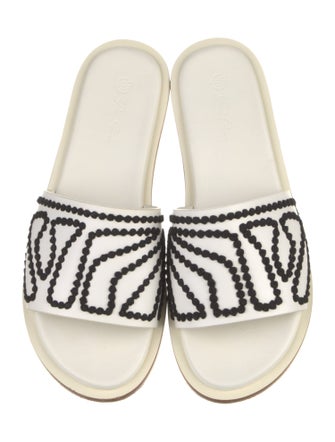 Loro Piana Leather Printed Slides