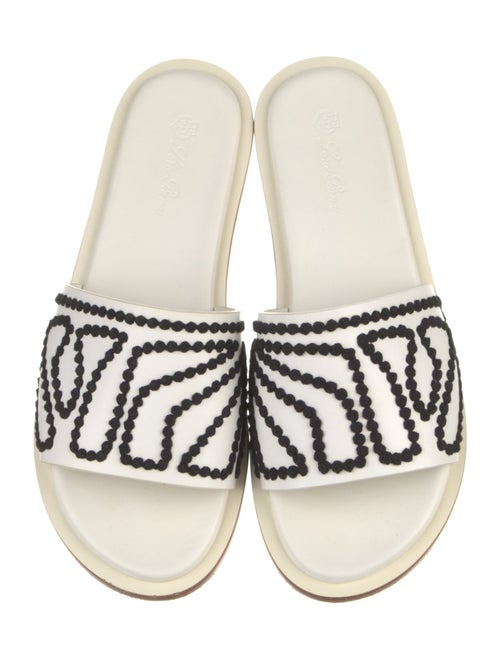 Loro Piana Leather Printed Slides