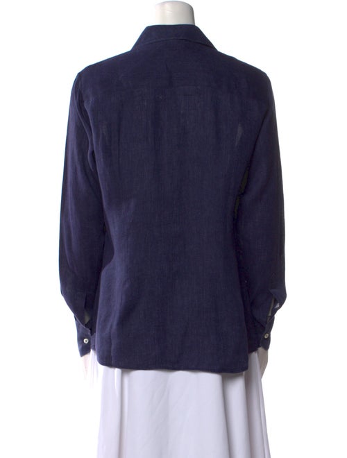 Loro Piana Linen Long Sleeve Button-Up Top