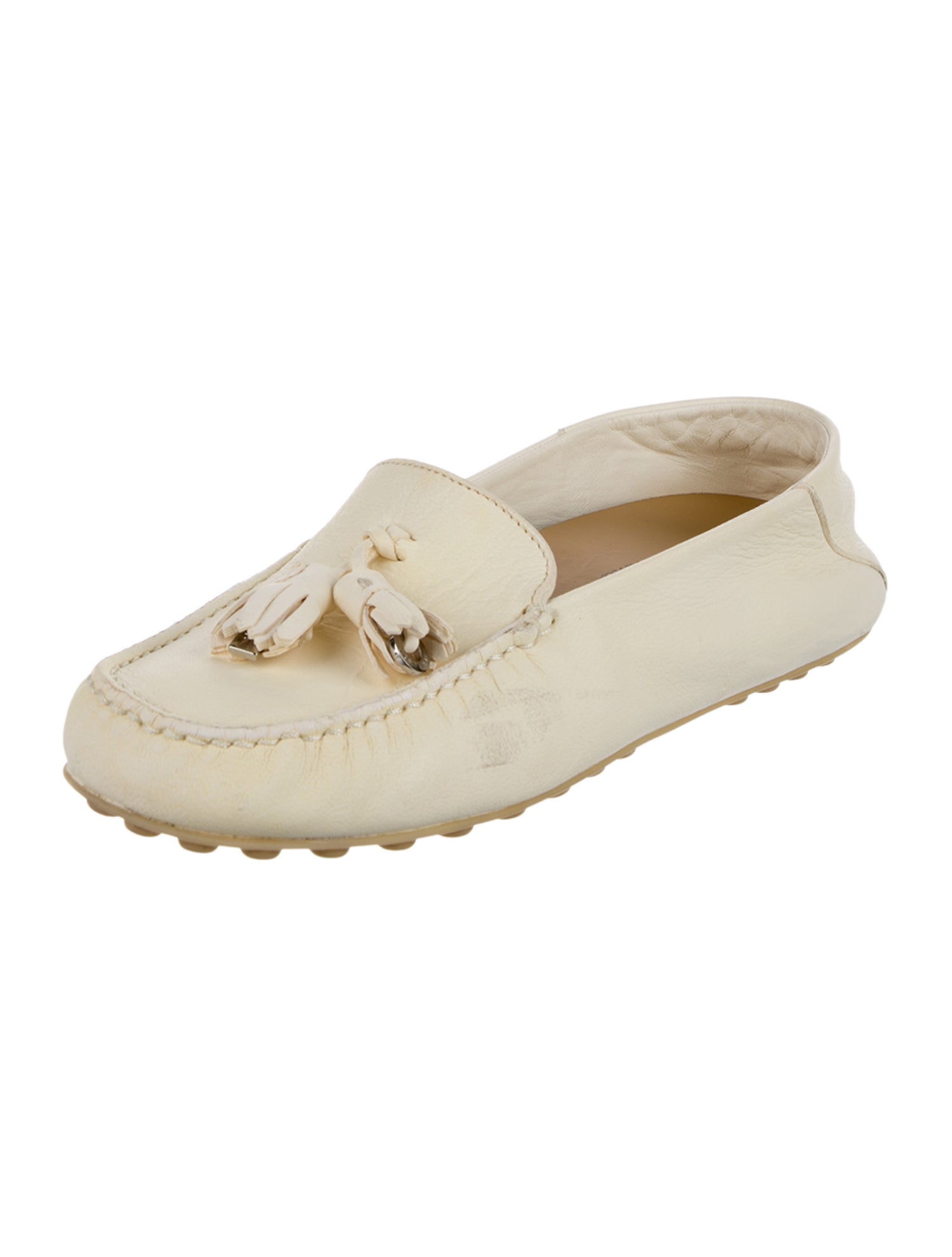 Loro Piana Leather Tassel Accents Mules