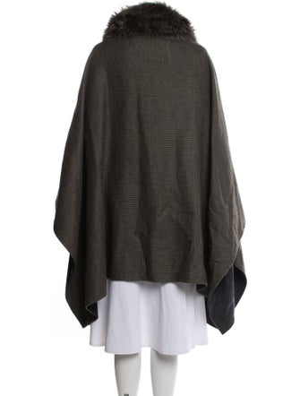 Loro Piana Cashmere Houndstooth Print Cape