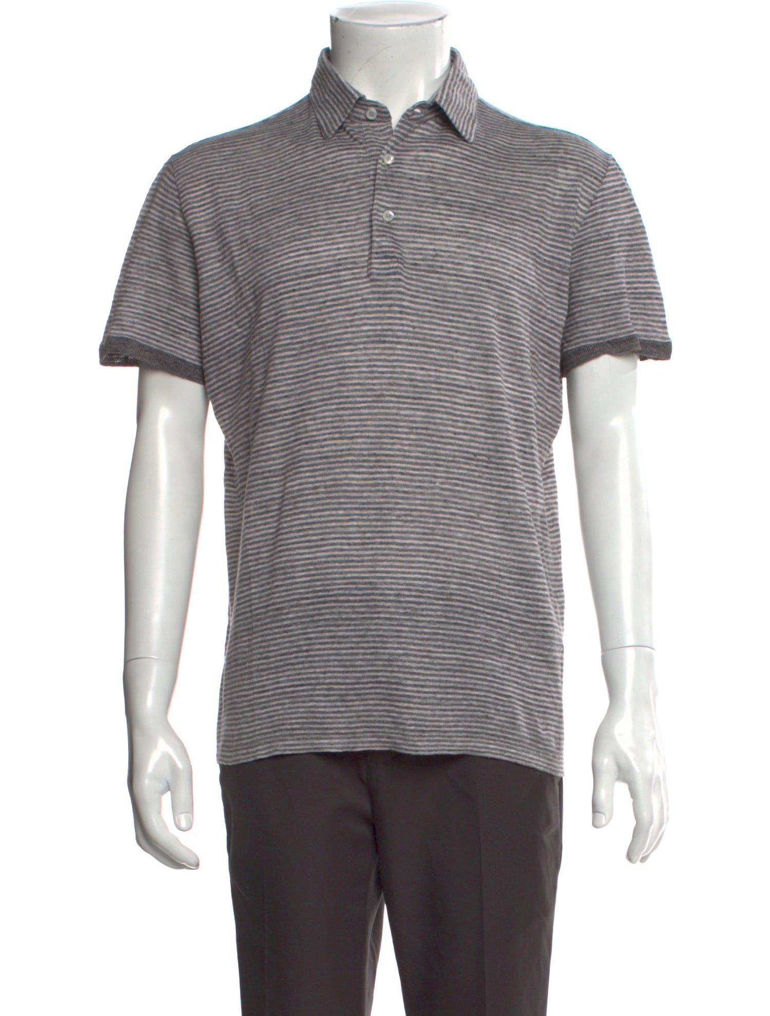 Loro Piana Striped V-Neck Polo Shirt