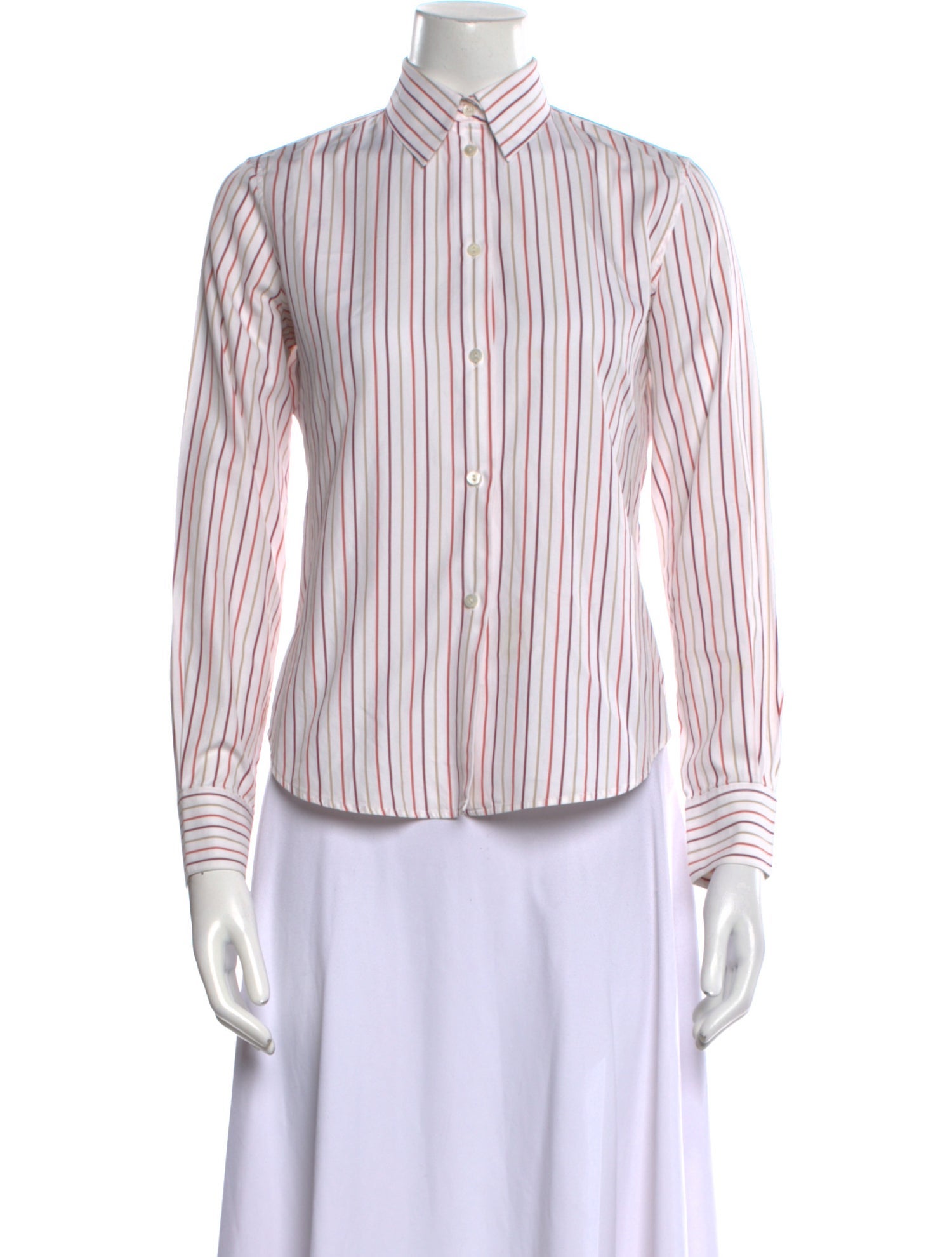 Loro Piana Striped Long Sleeve Button-Up Top