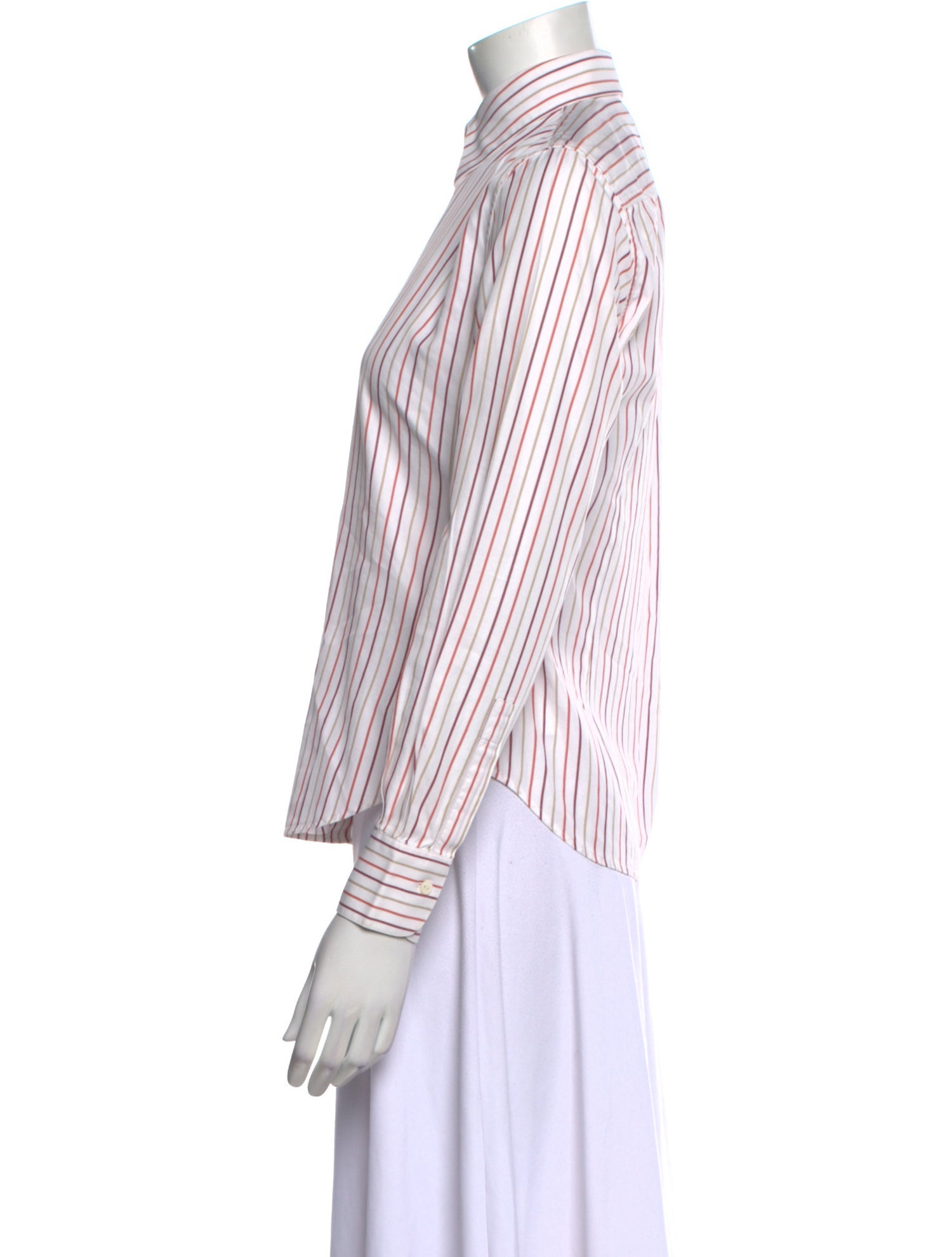 Loro Piana Striped Long Sleeve Button-Up Top