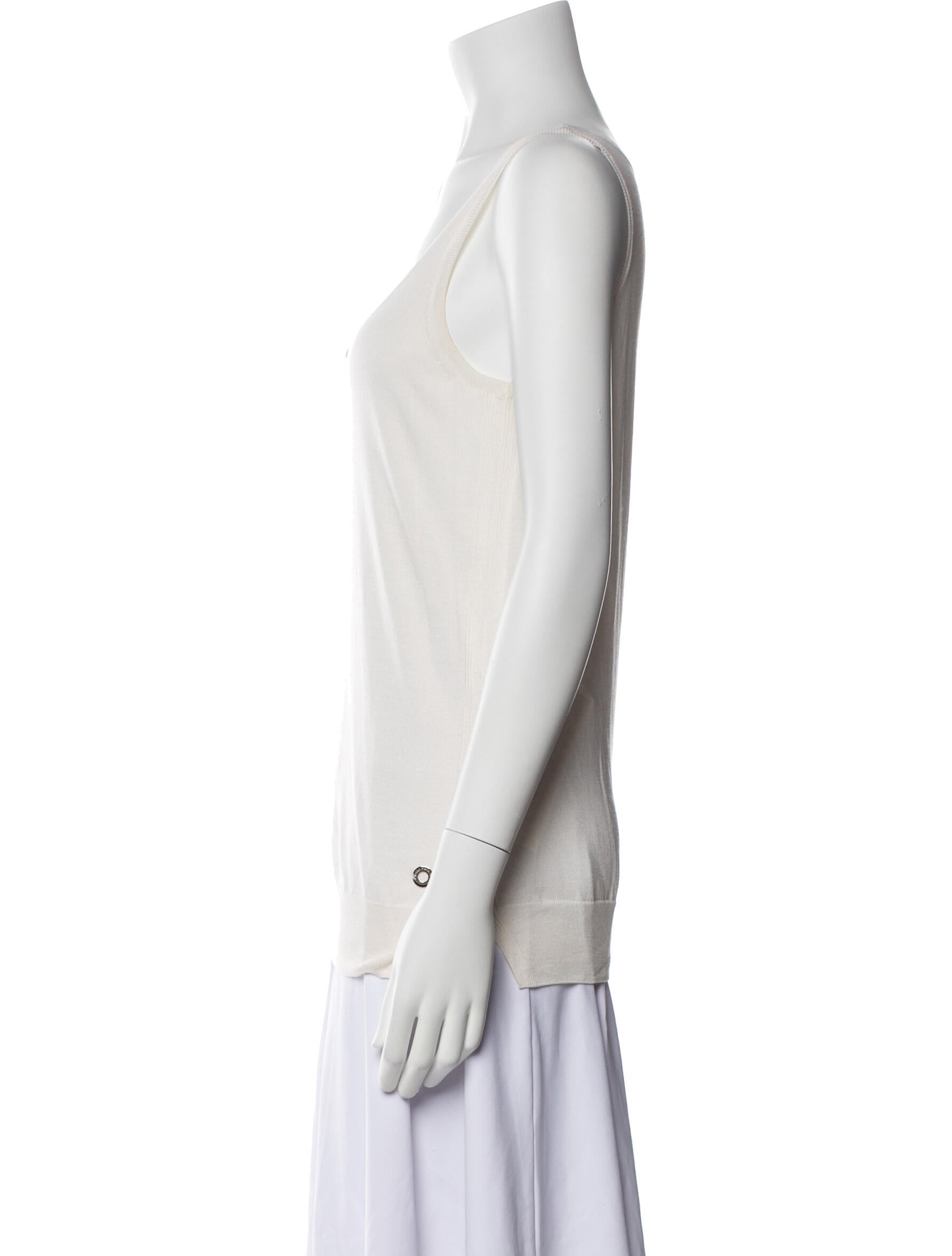 Loro Piana Silk Scoop Neck Top