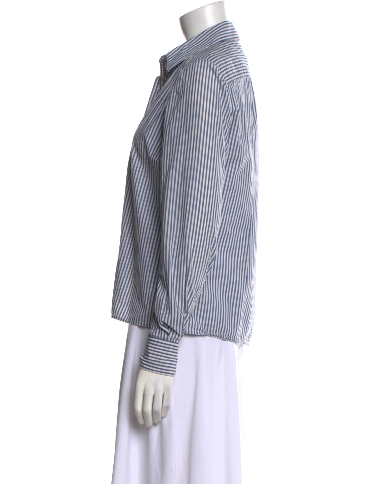 Loro Piana Striped Long Sleeve Button-Up Top
