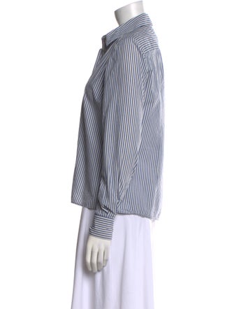 Loro Piana Striped Long Sleeve Button-Up Top