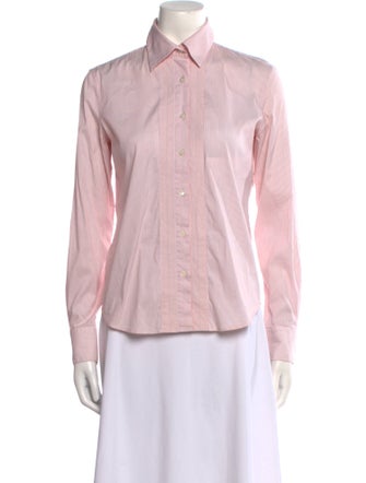 Loro Piana Striped Long Sleeve Button-Up Top