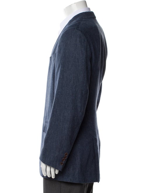 Loro Piana Linen Leather Trim Embellishment Blazer