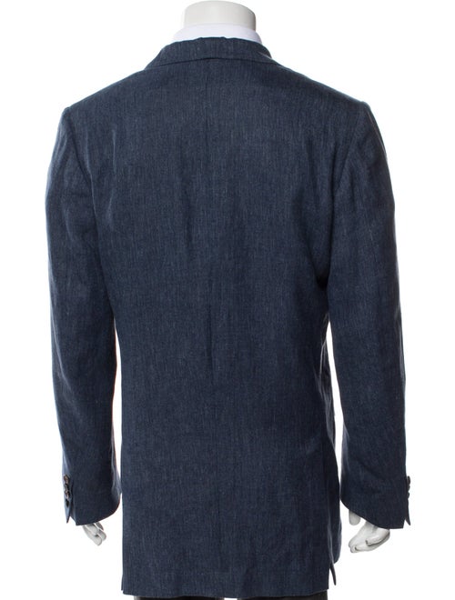 Loro Piana Linen Leather Trim Embellishment Blazer