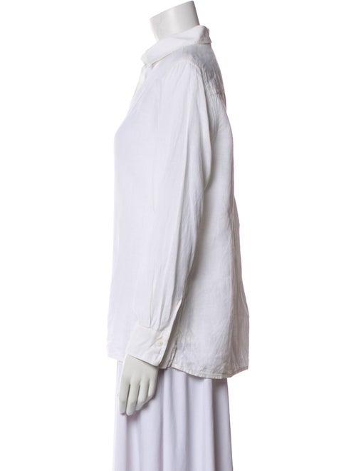 Loro Piana Linen Long Sleeve Button-Up Top