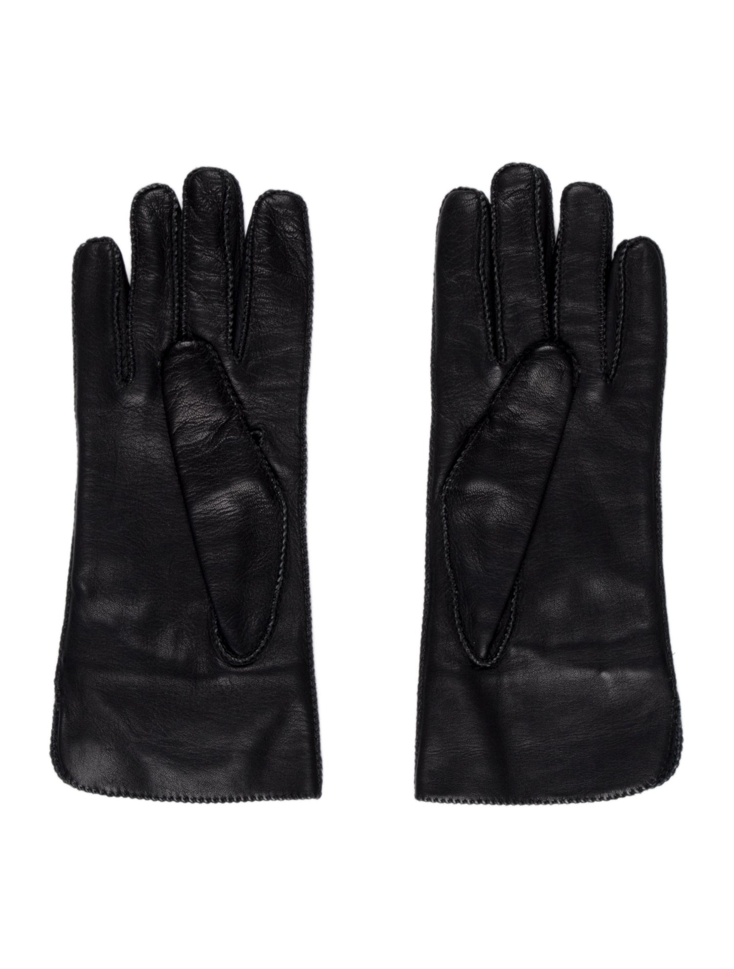 Loro Piana Leather Trim Suede Blue Gloves