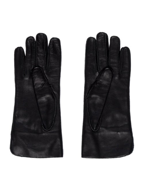 Loro Piana Leather Trim Suede Blue Gloves