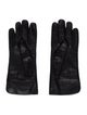 Loro Piana Leather Trim Suede Blue Gloves