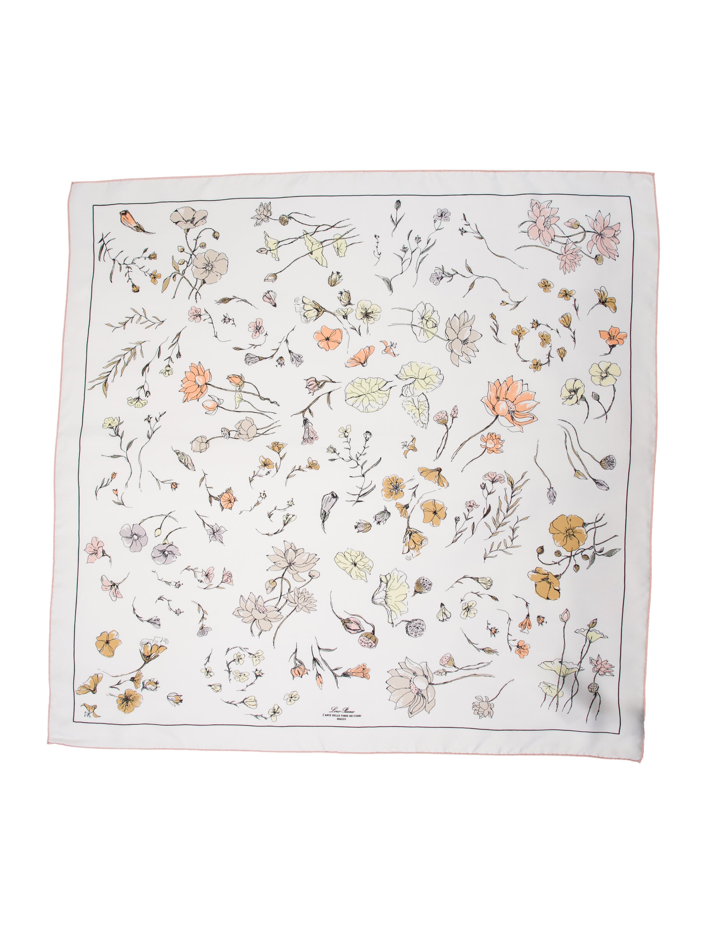 Loro Piana Silk Floral Print Bandana