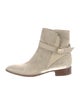 Loro Piana Suede Leather Trim Embellishment Boots