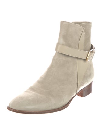Loro Piana Suede Leather Trim Embellishment Boots