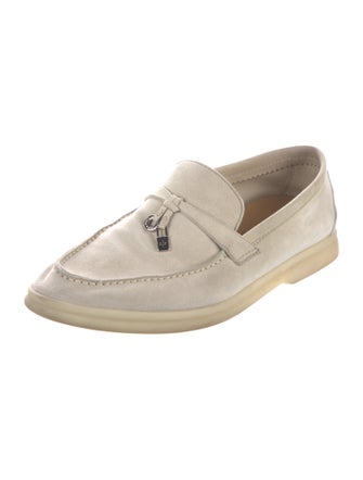 Loro Piana Summer Charms Walk Suede Loafers