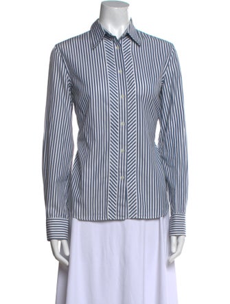 Loro Piana Striped Long Sleeve Button-Up Top