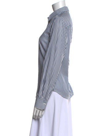 Loro Piana Striped Long Sleeve Button-Up Top