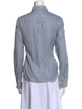 Loro Piana Striped Long Sleeve Button-Up Top