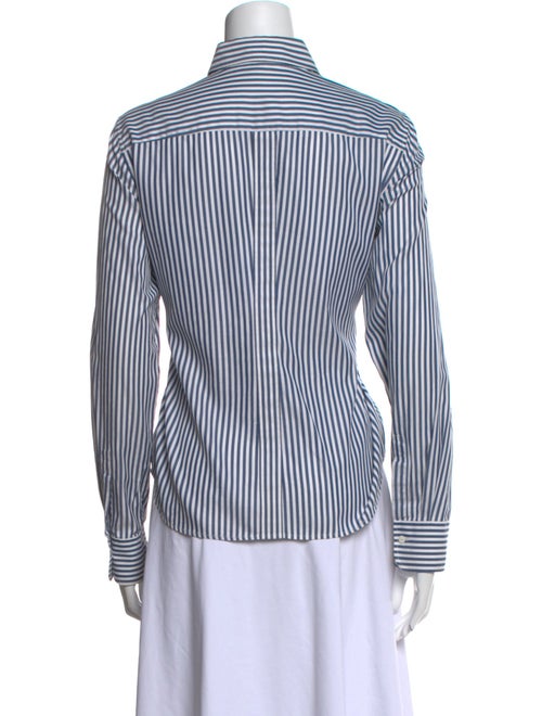 Loro Piana Striped Long Sleeve Button-Up Top