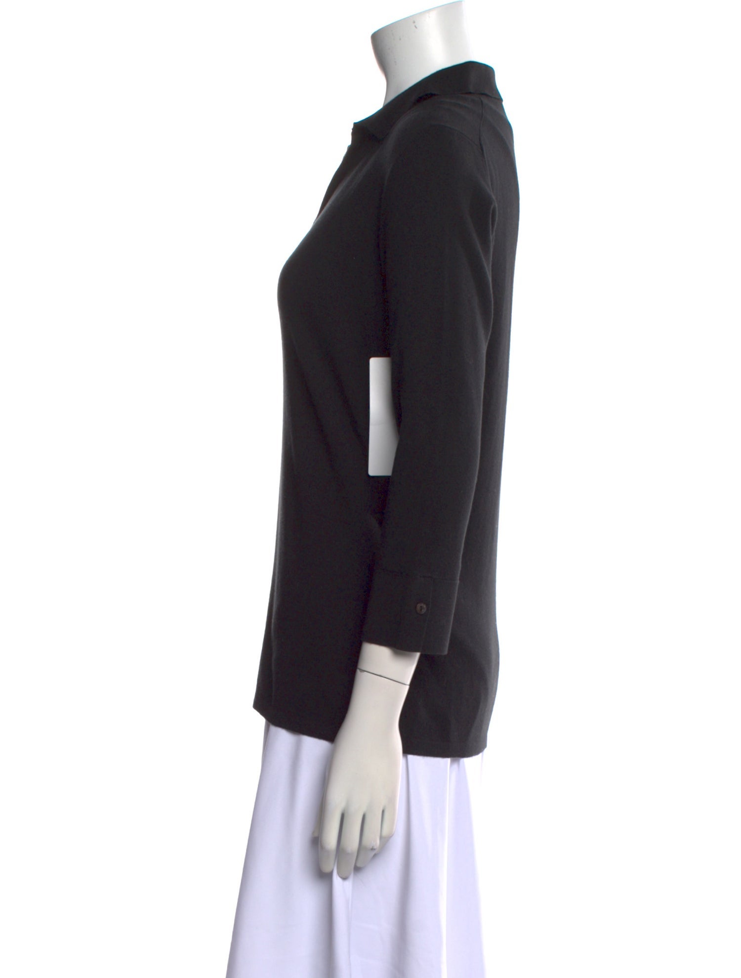 Loro Piana V-Neck Three-Quarter Sleeve Polo w/ Tags