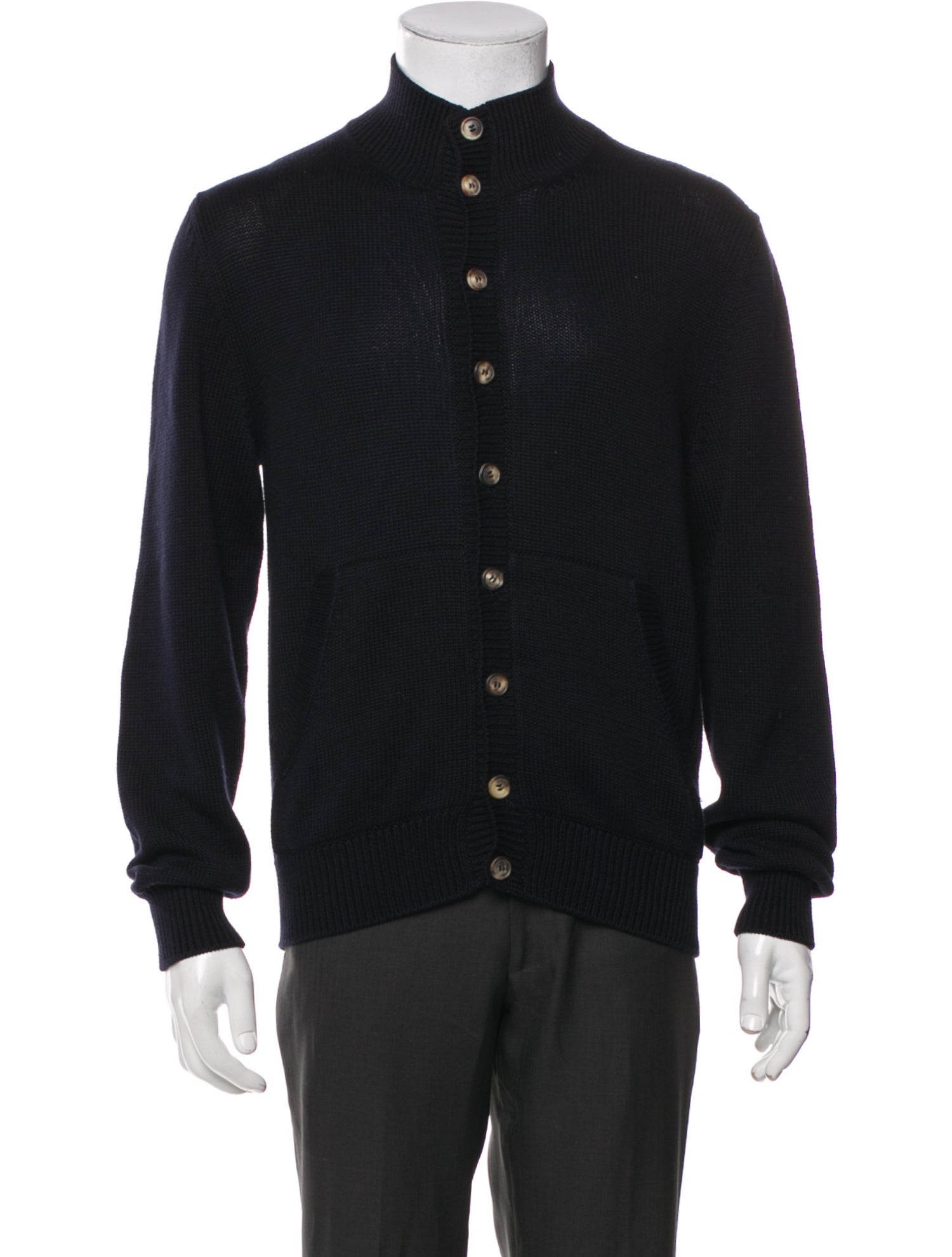 Loro Piana Mock Neck Long Sleeve Cardigan