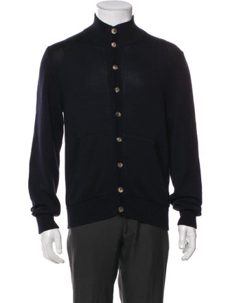 Loro Piana Mock Neck Long Sleeve Cardigan