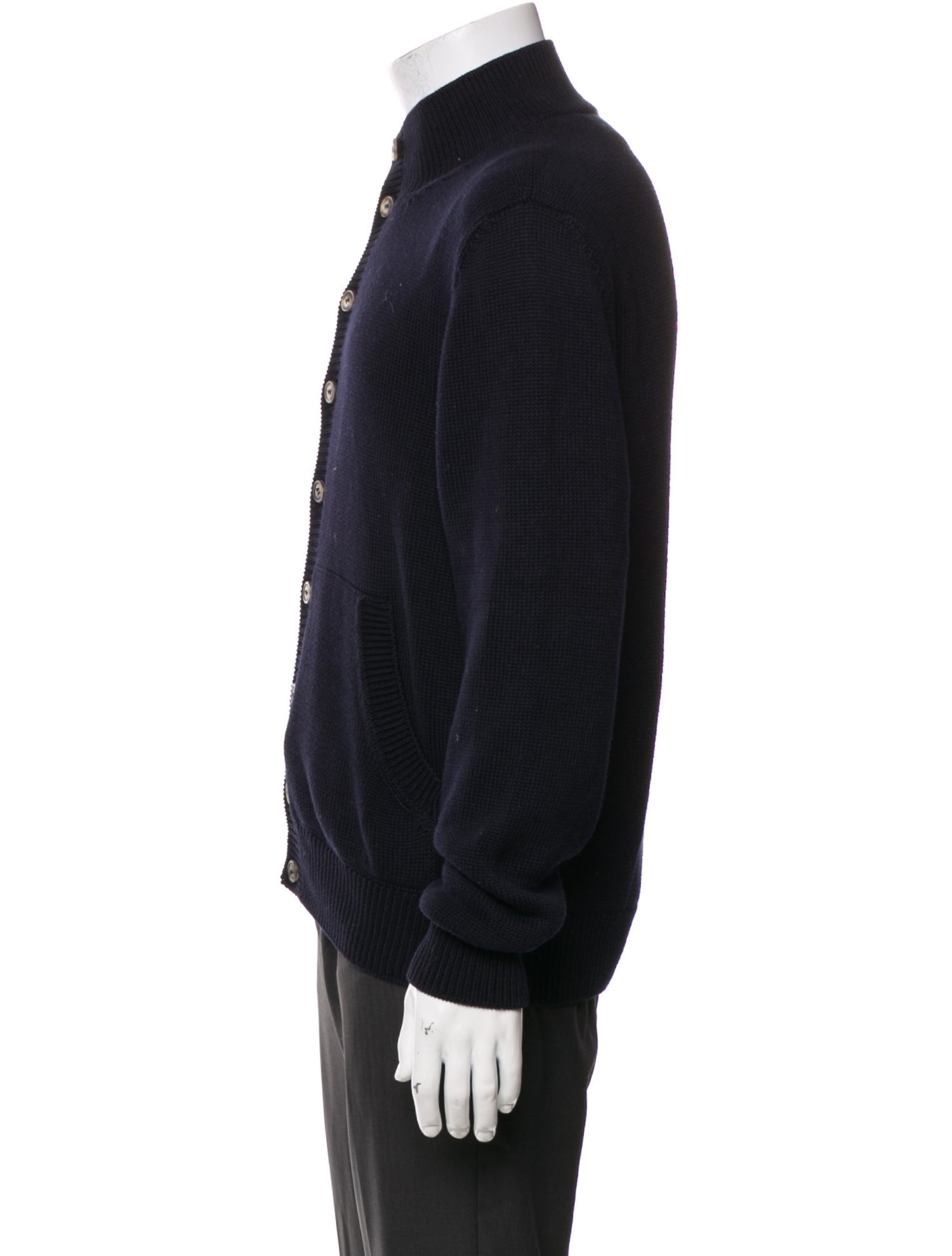 Loro Piana Mock Neck Long Sleeve Cardigan