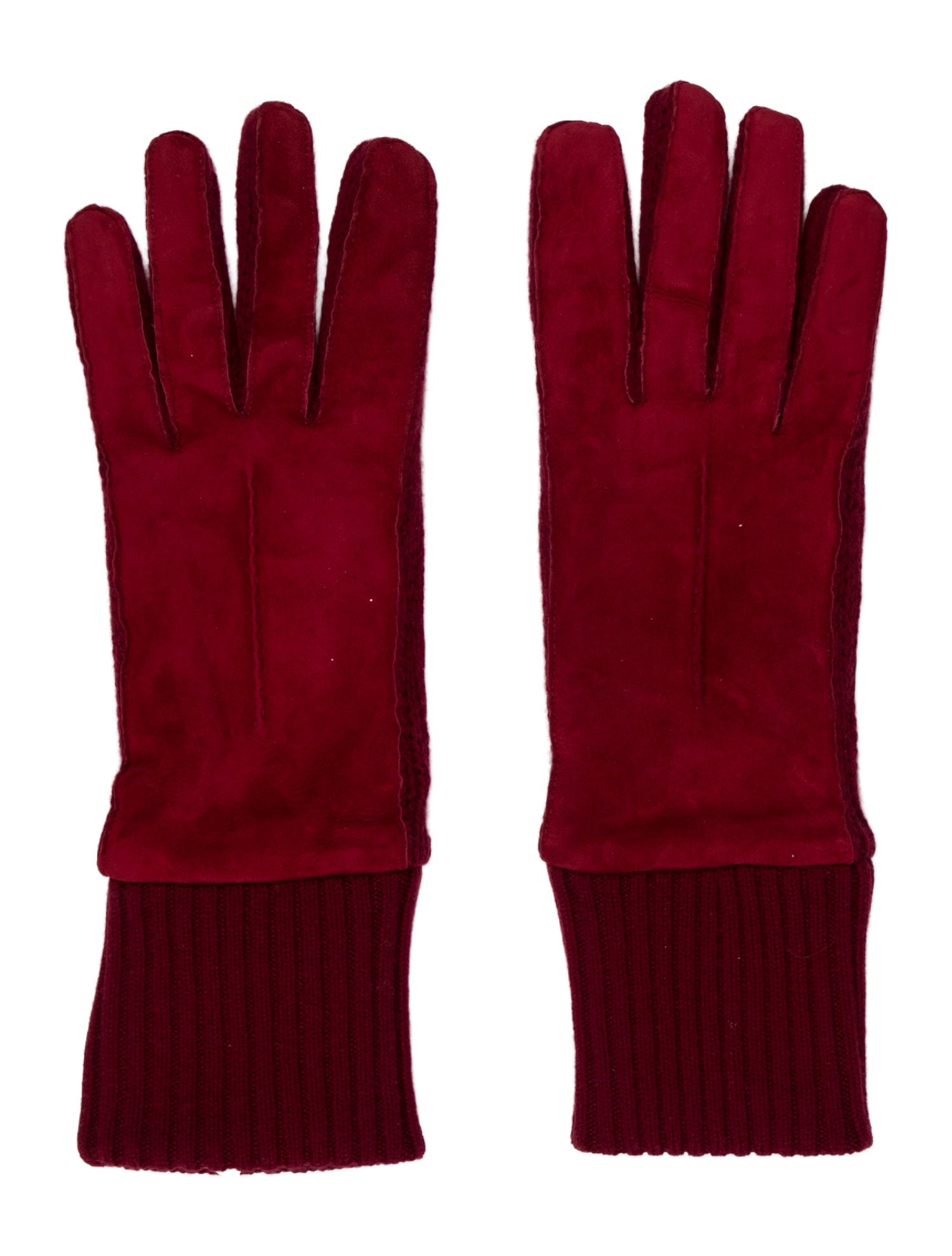 Loro Piana Baby Cashmere Leather Knitted Gloves