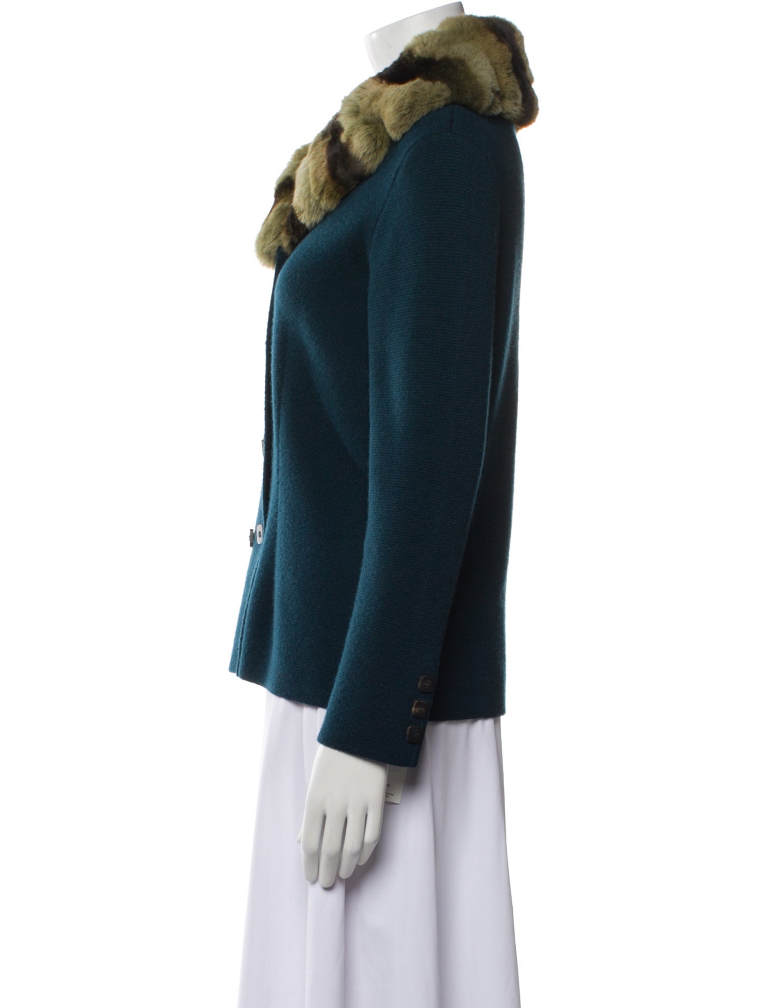 Loro Piana Chinchilla Fur Trimmed Cashmere Sweater