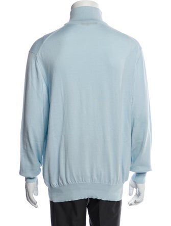 Loro Piana Mock Neck Long Sleeve Polo Sweater