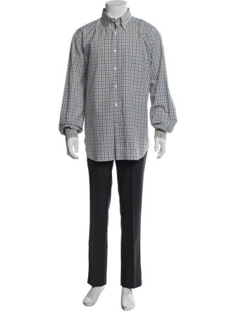 Loro Piana Plaid Print Long Sleeve Shirt