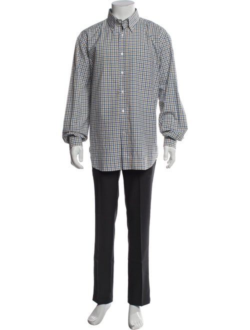 Loro Piana Plaid Print Long Sleeve Shirt