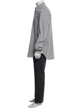 Loro Piana Plaid Print Long Sleeve Shirt