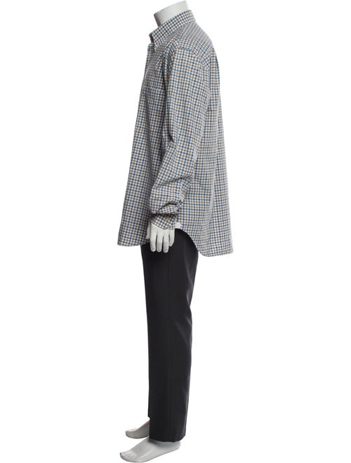 Loro Piana Plaid Print Long Sleeve Shirt