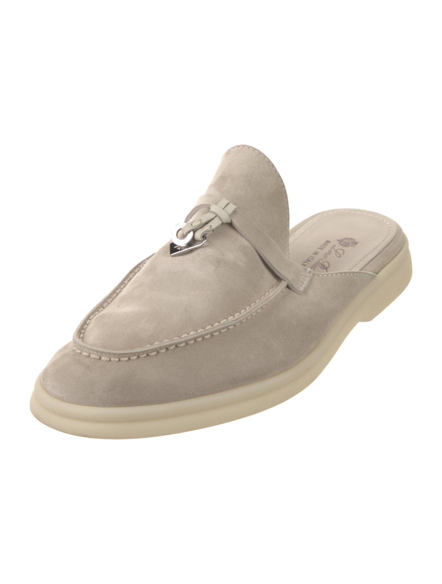 Loro Piana Babouche Charms Walk Suede Mules