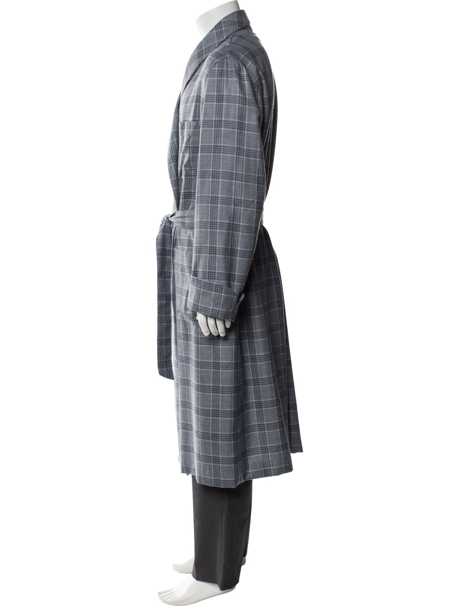 Loro Piana Cashmere Plaid Print Robe