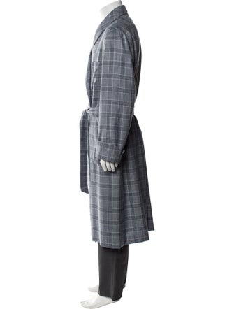 Loro Piana Cashmere Plaid Print Robe
