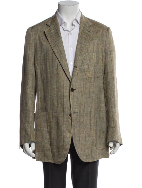 Loro Piana Linen Plaid Print Blazer