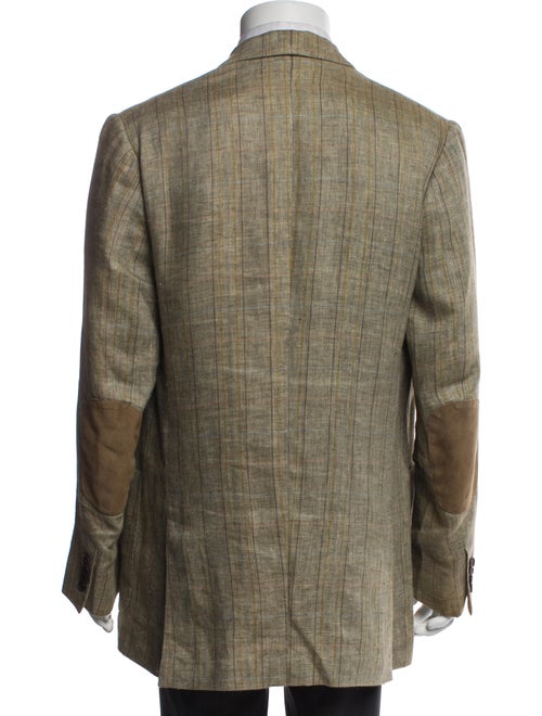 Loro Piana Linen Plaid Print Blazer