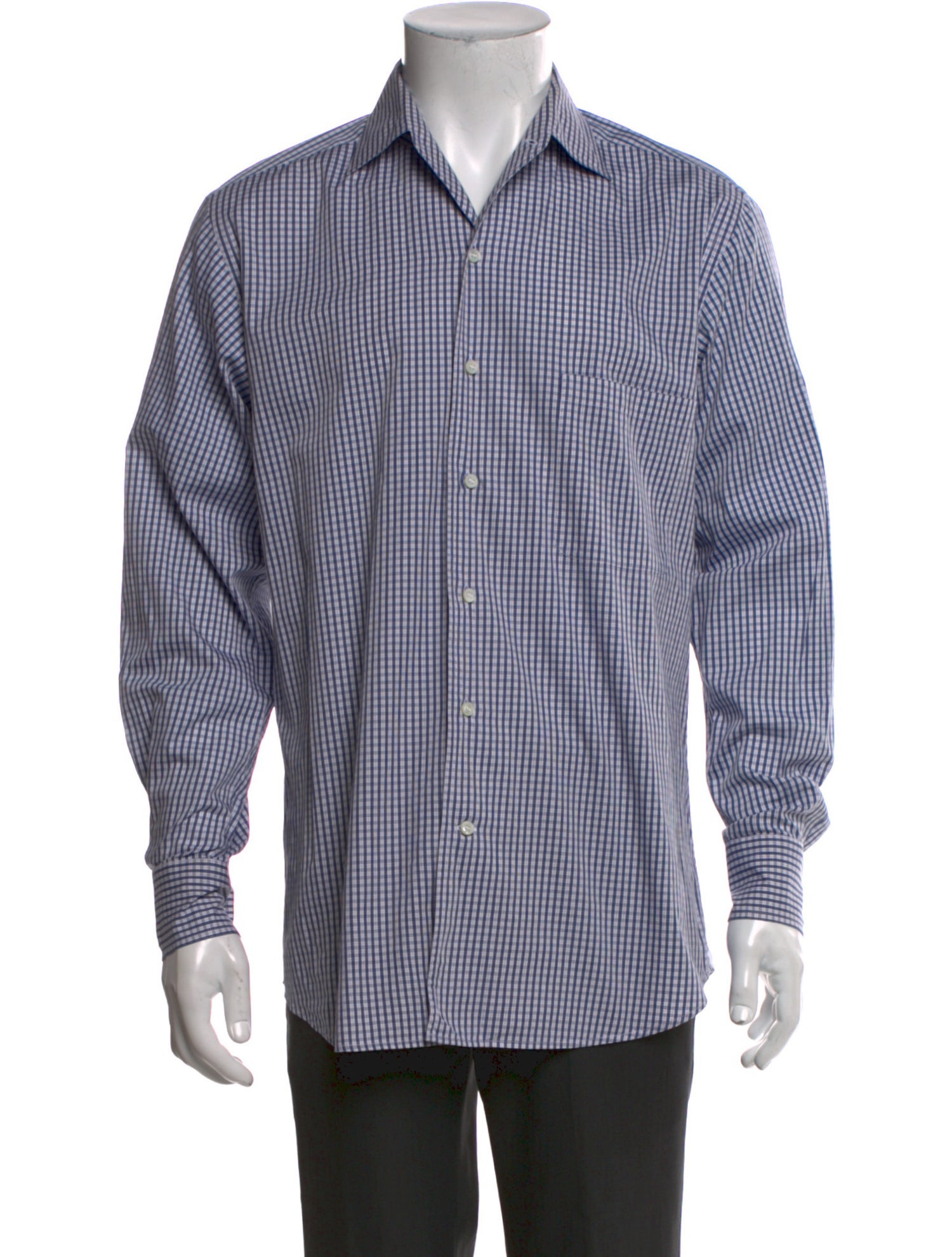 Loro Piana Plaid Print Long Sleeve Dress Shirt