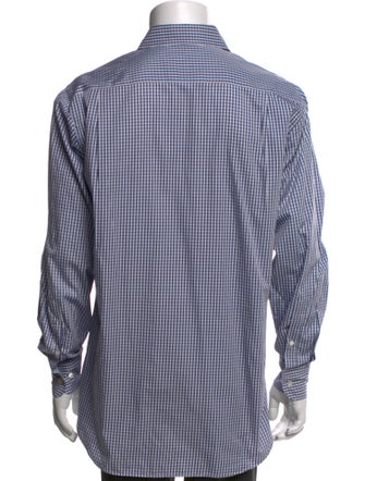 Loro Piana Plaid Print Long Sleeve Dress Shirt
